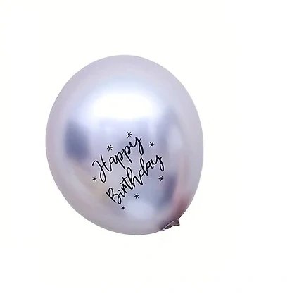 Latexový balónek s nápisem HAPPY BIRTHDAY – stříbrný 4 ks (25 cm)