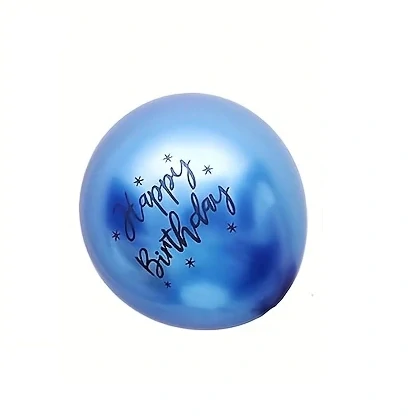 Latexový balónek s nápisem HAPPY BIRTHDAY – modrý 4 ks (25 cm)