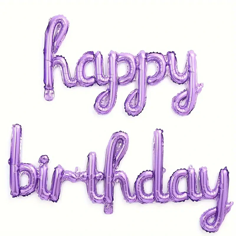 Fóliový nápis HAPPY BIRTHDAY – fialový (25cm výška písmen)