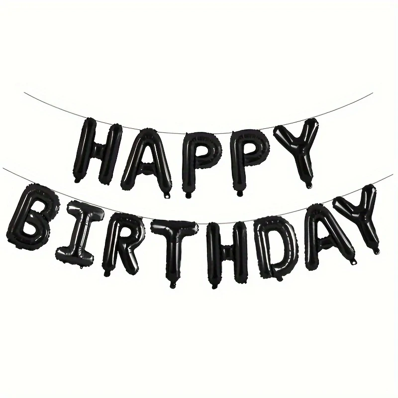 Fóliový nápis HAPPY BIRTHDAY – černý (40 cm výška písmen)