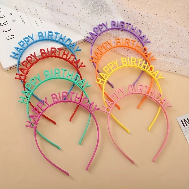 Plastová narozeninová čelenka HAPPY BIRTHDAY - náhodná barva
