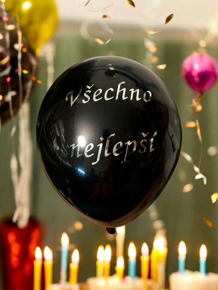 Vlastní polep na balónky stříbrný