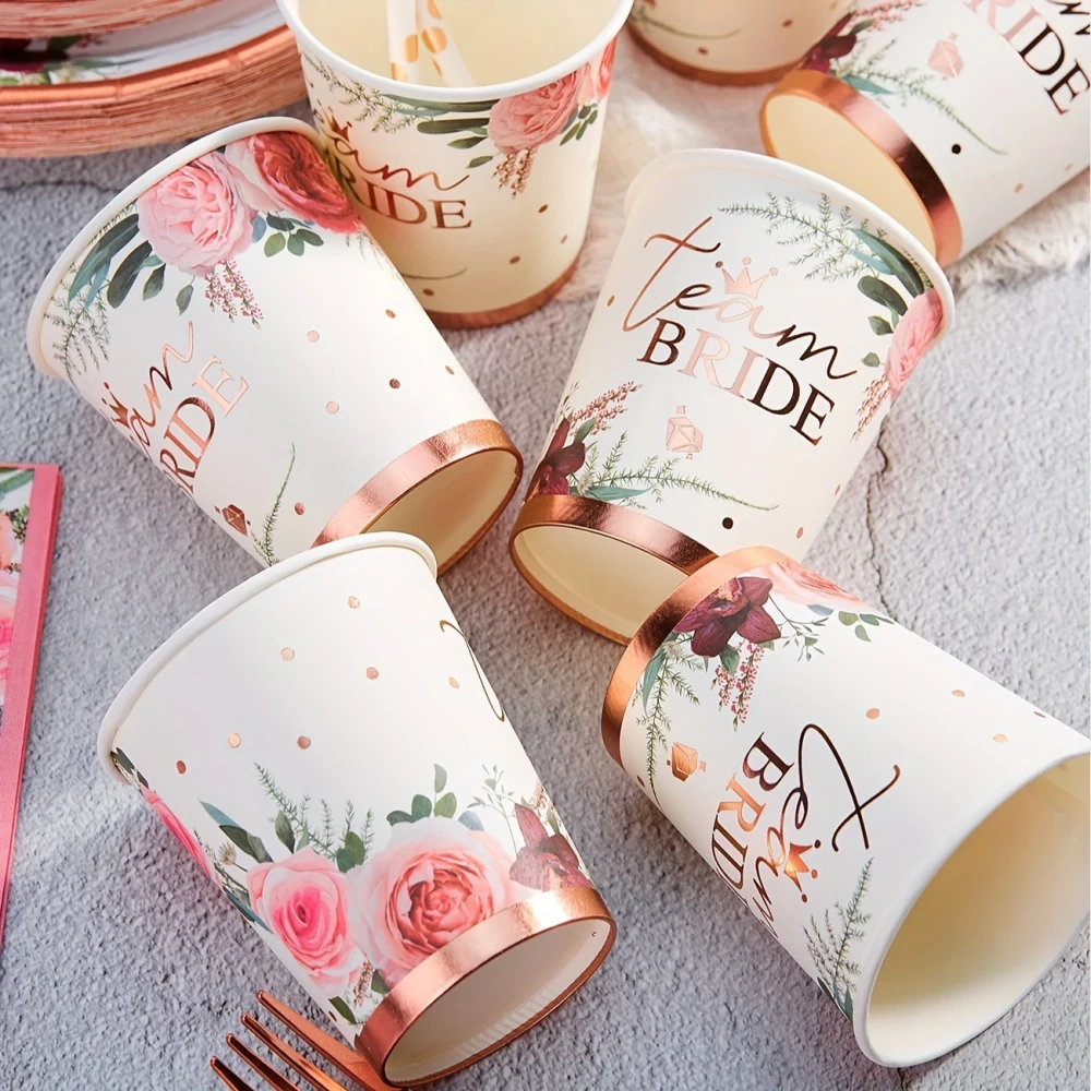 Papírové kelímky -  team bride (250 ml), 6 ks