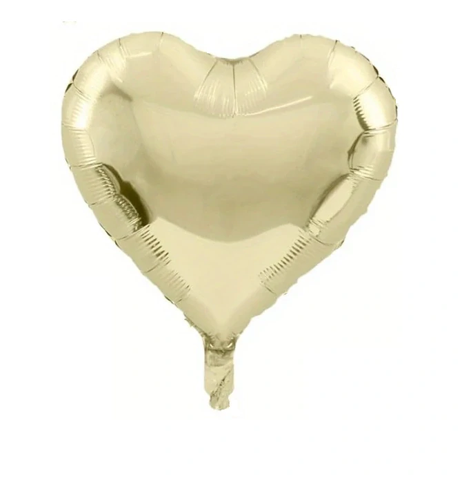 Fóliový balónek srdce – světlá zlatá 45 cm