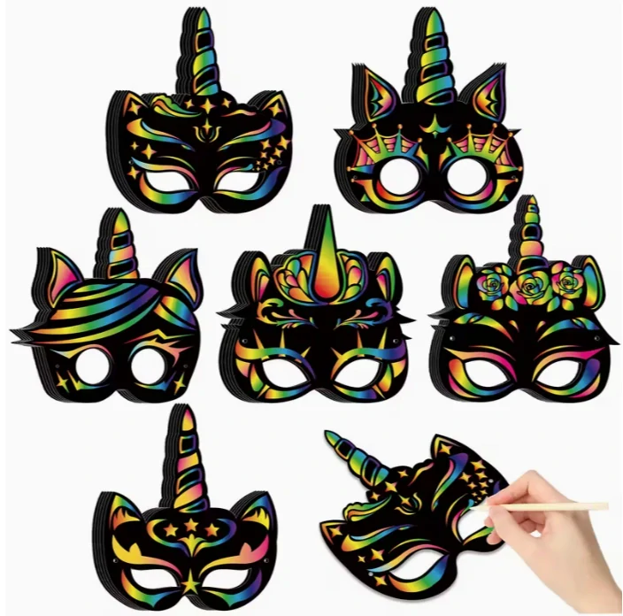 Karnevalová škraboška – jednorožec vyškrabovací (různé druhy)