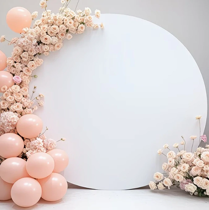 PŮJČENÍ: potah na 2m kruhový stojan černý se zlatým nápisem HAPPY BIRTHDAY