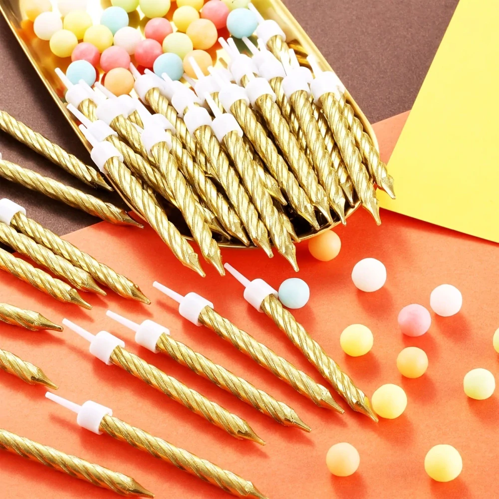 Dortová svíčka spirálová - zlatá