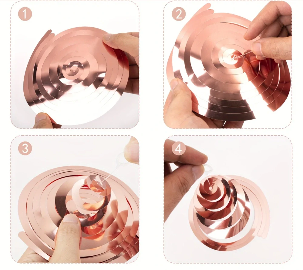 Spirála růžovozlatá závěsná 2 ks