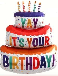 Fóliový balónek - dort YAY IT'S YOUR BIRTHDAY