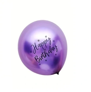 Latexový balónek s nápisem HAPPY BIRTHDAY – fialový 4 ks (25 cm)