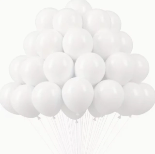Sada latexových balónků - bílá (10 ks) 12 cm