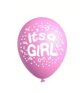 Latexový balónek - It is a girl- Růžový (5 ks)