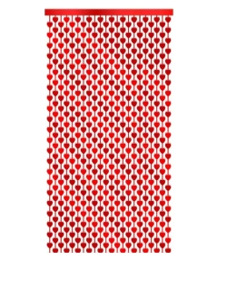Lesklé fotopozadí červené - srdíčka (200x100 cm)
