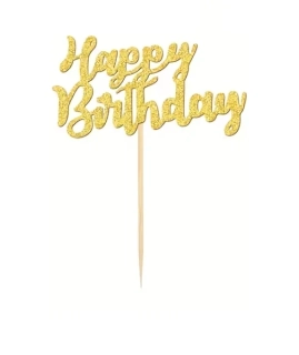 Zápichy do cupcakes - Happy birthday 24 ks