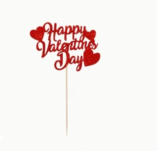 Zápichy do cupcakes- Happy Valentines day 24 ks