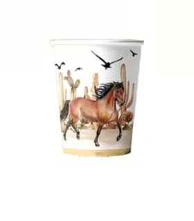 Papírové kelímky - western (250 ml), 10 ks