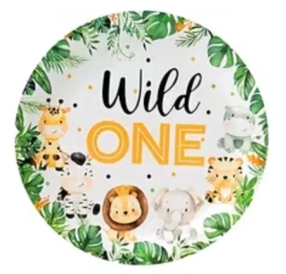 Papírové talířky - safari Wild one (18 cm), 10 ks