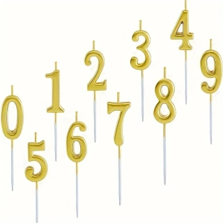 Dortová svíčka číslo - zlatá
