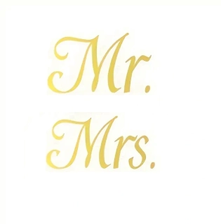 Samolepky - Mr. & Mrs., zlaté