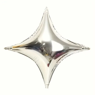 Fóliový balónek hvězda – stříbrný (25 cm)